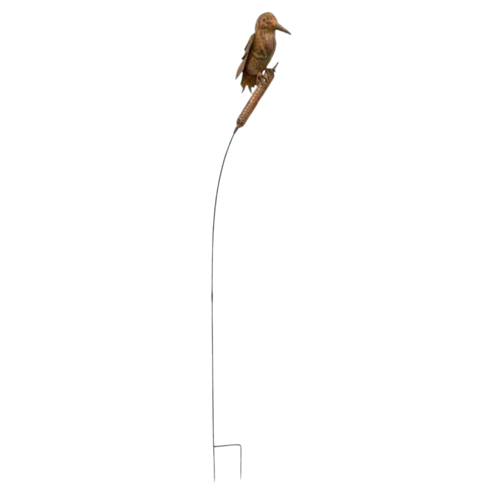 Piquet oiseau de jardin en métal résistant intempéries rustique