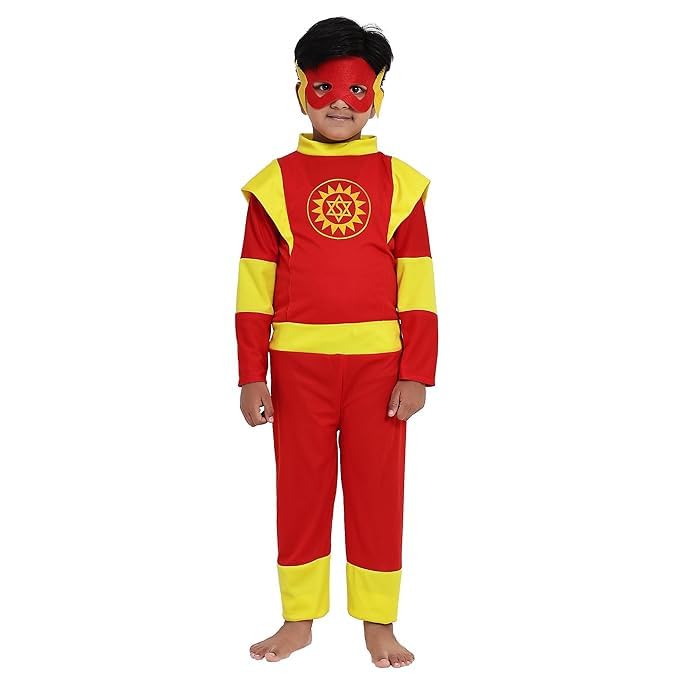 AMPYREAL Hosiery Fabric Shaktiman costume Superhero Costume For Kids Halloween Dress Fancydress Birthday Gift | Cosplay Bodysuit for Boys and Girls | Size - 4-6 Y (B0D6WCFWMF) Amazon Price History, Amazon Price Tracker
