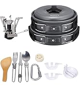 G4Free 13PCS Camping Kookgerei Mess Kit Wandelen Backpacken Picknick Koken Kom Niet Stick Pot Pan K...
