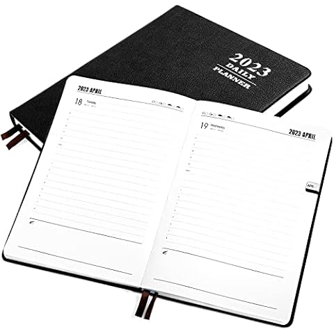 2023 Diary Daily Day to Page Journal One Page Per Day 2023 Planner Daily Weekly Monthly Planner Agenda 2023 Organizer Diary Academic Journal Schedule Organizer, Black, A5 Cover