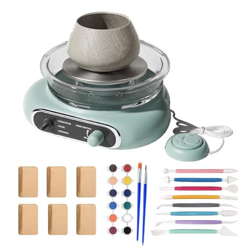 Mini-kit de roue de poterie électrique réglable avec outils de modelage - 2