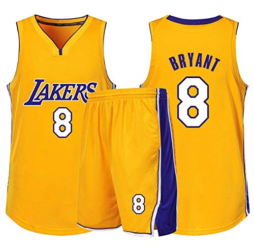 HJX888 Ropa De Baloncesto De La NBA Masculinos del Juego,Kobe Bryant Camiseta con Número 24,23,8 Lakers,8a,XL