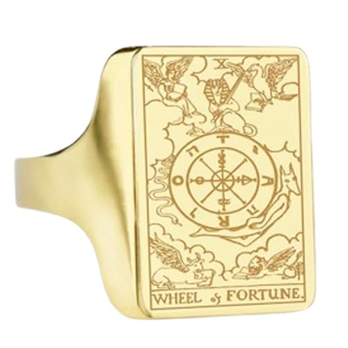 Bague Roue de la Fortune en argent plaqué or, un bijou durable qui ne ternit pas