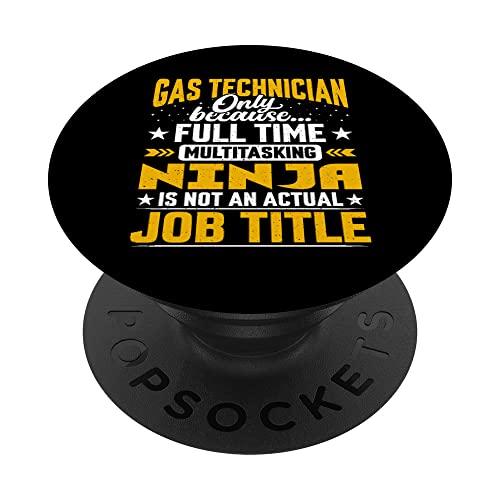 Funny Gas Technician Engineer Technologist Job Title PopSockets PopGrip Intercambiable