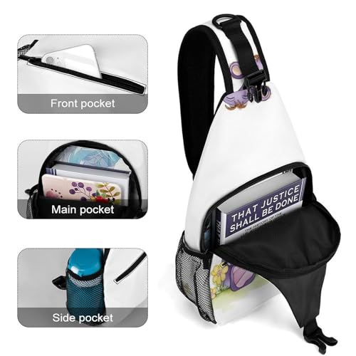 Mochila deportiva tipo sling Butterfly And Hippo para hombre y mujer miniatura 4