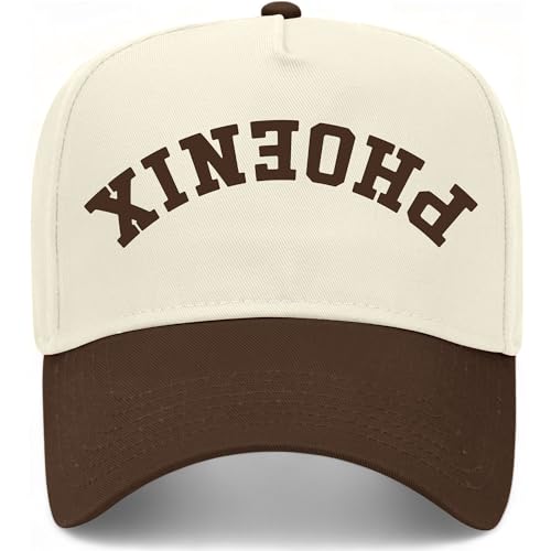 Phoenix Upside Down Reversed Vintage Trucker Hat | Arizona | Premium Snapback Baseball Hat for Men & Women (US Alpha One Size Brown/Natural)