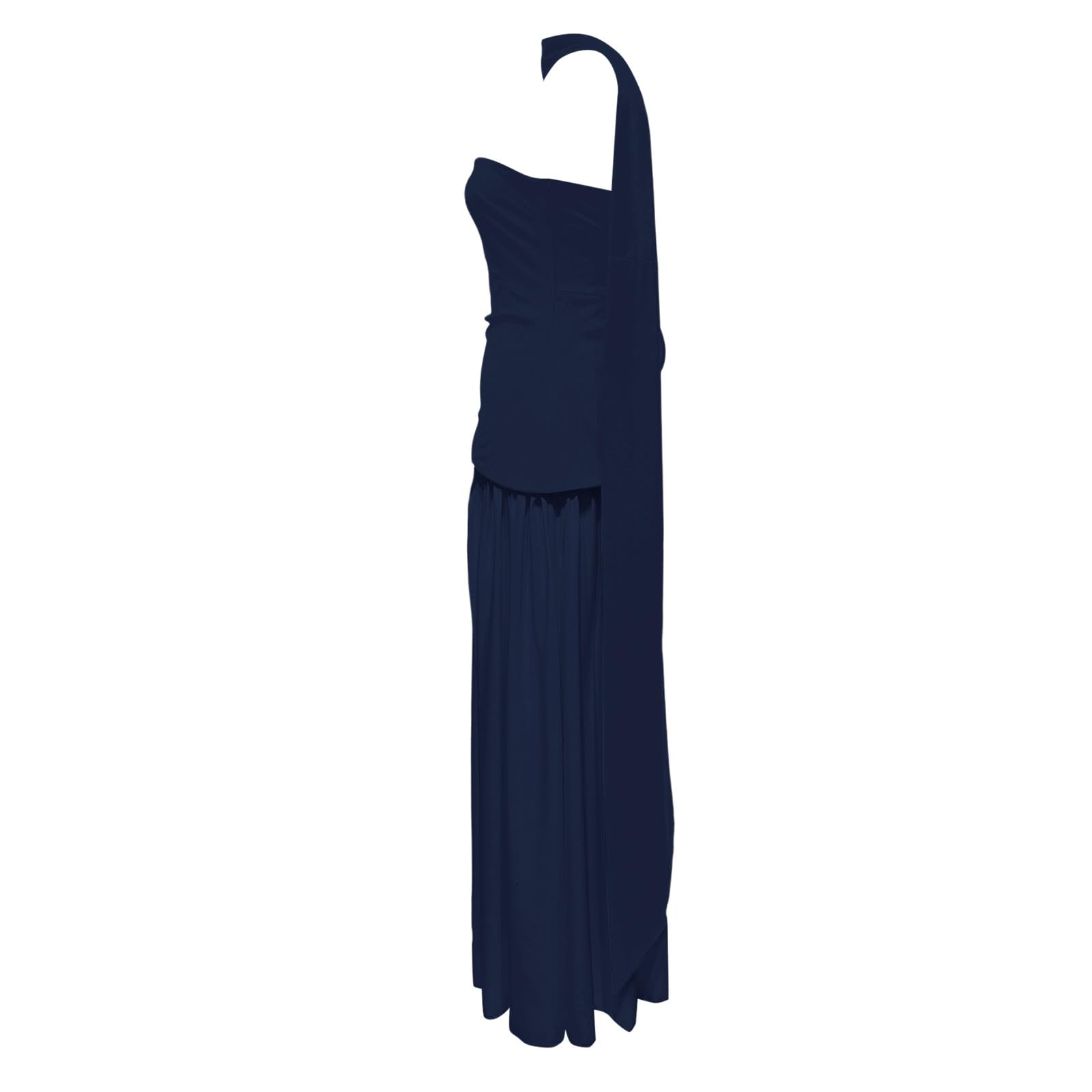 Generisch Vestido informal elegante sin tirantes para mujer, vestido midi para bodas, fiestas, cócteles, noche, ocasiones formales, primavera, verano, color puro