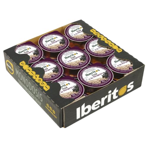 Iberitos - Paté a la Pimienta - Ideal para Untar Tostadas, Cocinar - Ingredientes Selectos - Sin Gluten - Producto Fabricado en España - Bandeja con 18 Monodosis de 23 Gramos
