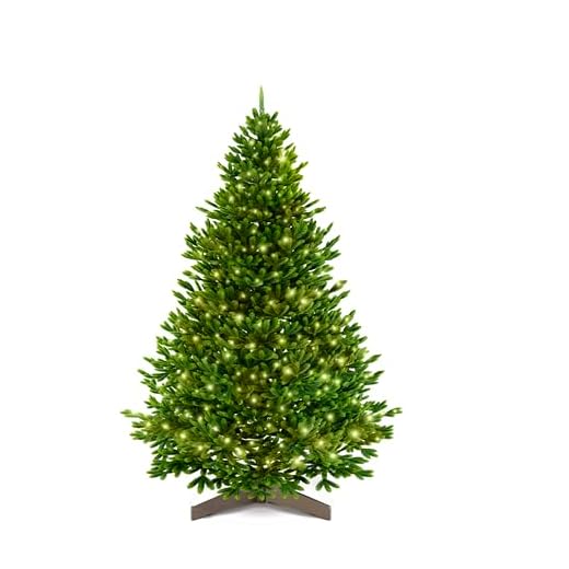ArtiTree Künstlicher Weihnachtsbaum 210 cm – 100 % Spritzguss Nordfichte mit LED | Premium Tannenbaum naturgetreu inkl. FSC-Holzständer & Aufbewahrungstasche