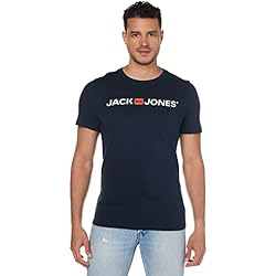 Jack & Jones Jjecorp Logo tee SS Crew Neck Noos, Camiseta Hombre, Azul (Navy Blazer Detail: Slim Fit), Large