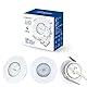 Allesgute LED Einbaustrahler Flach 230V 5W WarmWeiß LED Spot Set 500lm Mini Rund Slim Weiß IP44 Bad Einbauleuchte 30mm Einbautiefe Spots für Badezimmer, Küche, Wohnzimmer, 6er Set