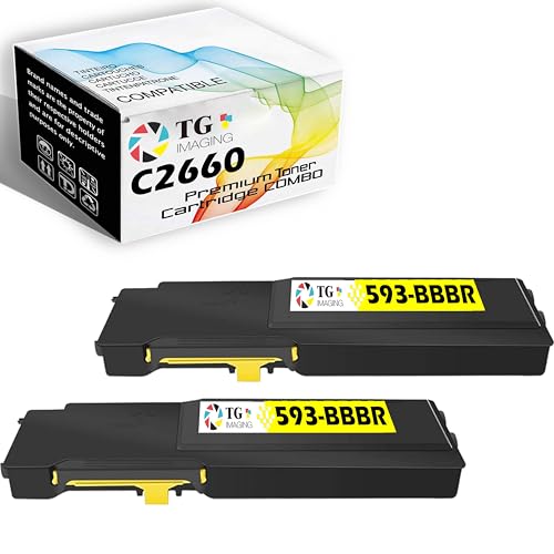 Cartouche de toner jaune C2660DN lot de 2 pour imprimantes Dell C2665DNF C2660 593-BBBR 67H2T