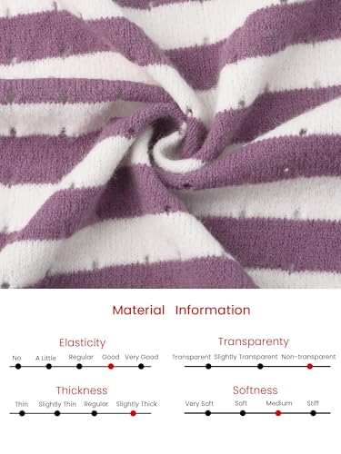 Image of Hobemty Women's Striped Knit Cardigan Long Sleeve Button Down 2025 Spring Fall Ribbed Sweater Top