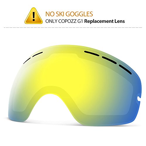 Copozz G1 Ski Goggles Replacement Lenses, Extra Snow Snowboard Goggles Lenses, Imported Double-Layer Anti Fog Uv Protection Lenses Only (G1 Gold Lens Only(Vlt 18.4%)) #TOP15