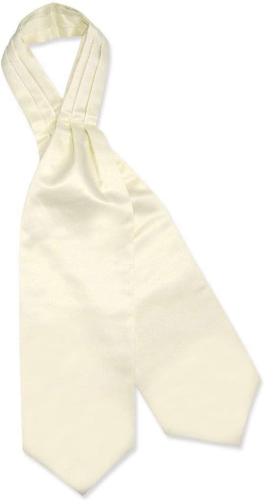 Vesuvio Napoli ASCOT Solid CREAM Color Cravat Men's Neck Tie