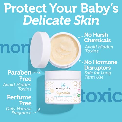 Image of Era Organics Healing Ointment for Babies - USDA Certified Organic Natural Moisturizer Gentle on Sensitive Skin Prone To Baby Eczema, Cradle Cap (Infant Seborrheic Dermatitis), Rashes, Hives 4oz