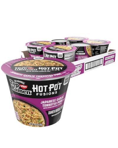 Top Ramen Hot Pot Fusions Japanese Garlic Tonkotsu Pork, 4.8 Ounce (Pack of 6)