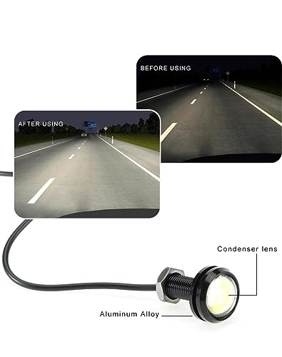 Image of AUTO MT 18mm 9WATT Eagle Eye LED Car Fog DRL Daytime Running Light Backup Reverse Tail Rock Lights Small bulb (4PC WHITE 9W Eagle Eye Led Lights)