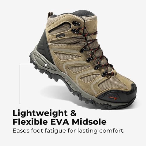 Image of NORTIV 8 Waterproof Work Boots for Men Steel Toe Safety Construction Boots ARMADILLO-STL