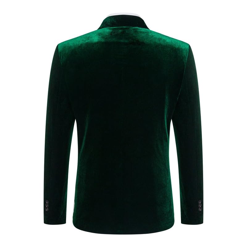 Mens Velvet Blazer Slim Fit Stylish Suit Jacket 1 Button Notched Lapel Sport Coat Tuxedo for Party Prom Dinner2