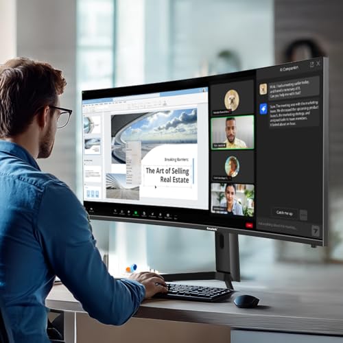 Image of Gawfolk 40 Inch 5K Ultrawide Curved Gaming Monitor 120Hz, 5120 x 2160P IPS Computer Monitor with Built-in Speakers, 21:9, PIP /PBP, AMD FreeSync, 120% sRGB, HDMI 2.0, DP 1.4, Tilt /Height Adjustable