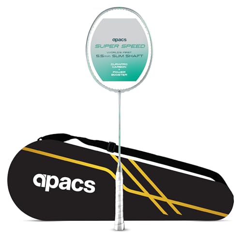 Image of Apacs Super Speed (Unstrung) | World's First 5.5mm Slim Shaft | Aero Box Frame | Durapro Carbon + Power Booster Shaft | 32LBS Max Tension | Slightly Head Heavy | 6U | Made in Vietnam (Silver)