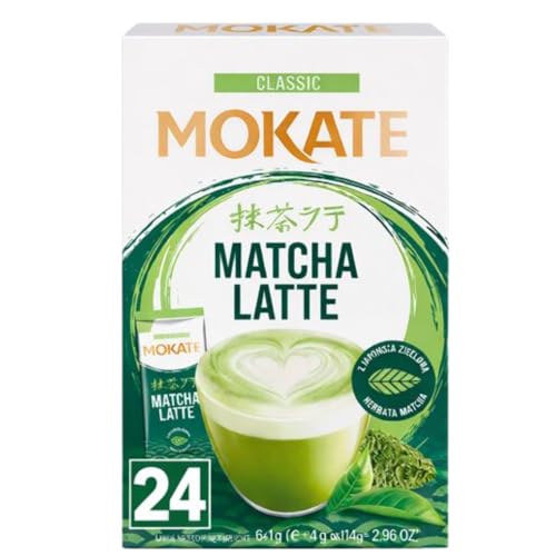 Mokate Classic Matcha Latte - 24 Instant Matcha Latte Sachets - Creamy Japanese-Style Green Tea Latte - Just Add Hot Water