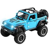 SUWOZYAN Convertible SUV Adventure Car 1/20 Scale Monster Truck DieCast Metal Model Cars Trucks with Sound and Light for Kids Age 3 Year and up Blue
