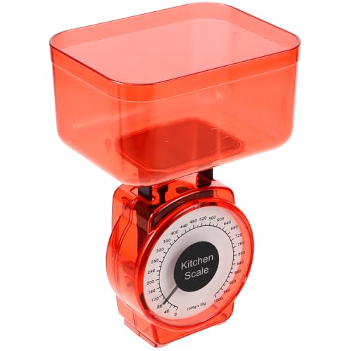 VALICLUD Báscula Mecánica de Cocina Plataforma de Plástico para Pesar Alimentos Balanza Doméstica Precisa para Repostería y Cocina sin Batería Resistente y Fácil de Limpiar Color Aleatorio