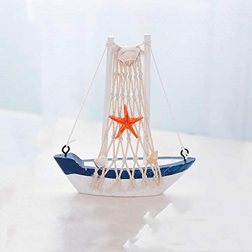 Créatif Sculpture Artisanat Marine Nautique Mini Bateau À Voile Modèle Nautique Décor À La Maison Tissu Voilier Modèle Drapeau Table Ornement Bois Artisanat Jouet Enfants Cadeau, 2,11,5 X 12,5 Cm Cover