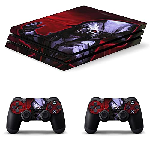 T_okyo Ghoul Kaneki Ken PS4 Controller and Console Skin Sticker Protective Cover Wireless/Wired Gamepad Controller Full Body Skin Body Vinyl Sticker Decal Cover Skin