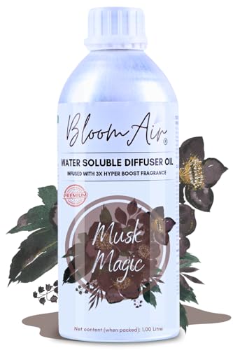Image of Musk Magic Diffuser Oil for Home Fragrance, 1 Litre Refill, Water-Soluble, Strong & Long-Lasting Aroma Infused with 3X Hyper Boost Action for use in Home and Office