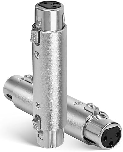 XLR Female to XLR Female Adapter [2 Piece] 3-Pin Gender Changer Connector