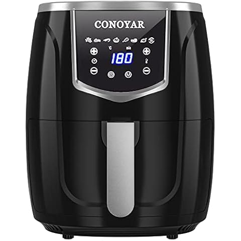 CONOYAR Heißluftfritteuse 4.5L XXL, 1300W Air Fryers, Friteuse Heißluftfriteuse Ohne Öl mit Digitalem LED-Touchscreen und 8 Programme, Präziser Temperaturregelung Cover