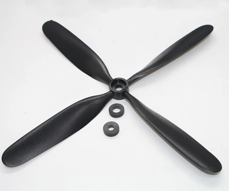 Miniatura 3 de Hélice de avión RC, 1 juego de hélice dura de 4 palas de 10 pulgadas 1058 accesorios con giratorio de repuesto CWCCW para modelo RC de avión de