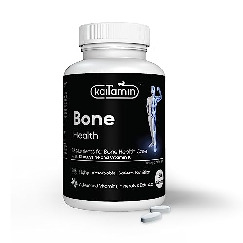 Kaitamin Bone Health With 13 Nutrients - Vitamin D3, K, Zinc, Magnesium, Copper And More - Supports Natural Bones And Joints, Bone Density And Restoration - 120 Tablets, 40-Day Supply #TOP21