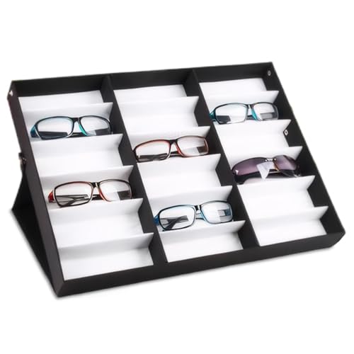 Organisateur rangement lunettes soleil 18 fentes avec couvercle