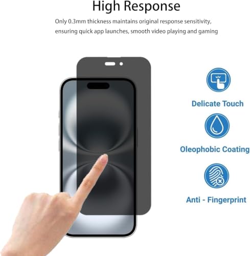 Image of Elzzi Privacy Screen Protector for iPhone Xr, Anti-Spy Shatterproof Borderless Tempered Glass 9H Hardness Bubble Free Anti-Glare Case Friendly