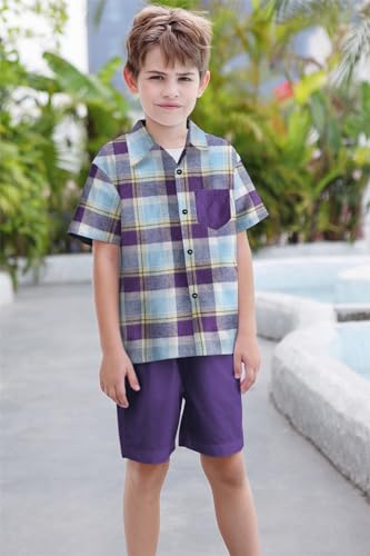 SANGTREE 3 Piece Boy Outfits Short Sleeve Shirt and Shorts Set Beach Vacation Summer Clothes, 3 Months - 9 Years4