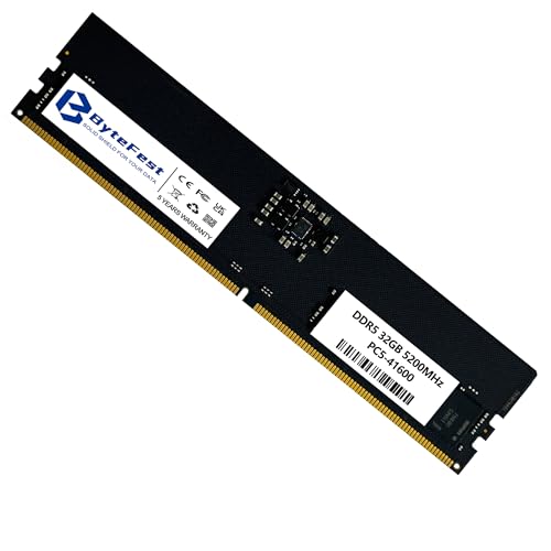 ByteFest 32GB DDR5 RAM 5200MHz PC5-41600 CL42 UDIMM 1.1V 288 Pin die-on ECC Desktop Computer Memory module RAM upgrade