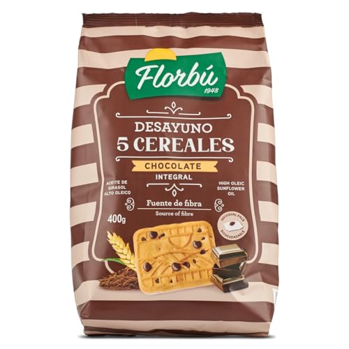 FLORBU galletas integrales con chocolate y 5 cereales bolsa 400