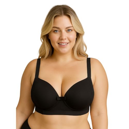 Sutiã Plus Size Bojão Soutien Reforçado Alça Sustentação Rendão (BR, Numérico, 50, Plus Size, PRETO)