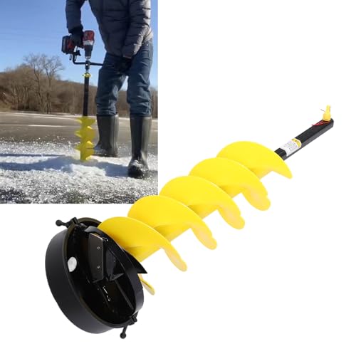 PUNELE Trivella per Ghiaccio, Trivella per Ghiaccio, Punta Trapano Elettrica a Batteria in Nylon, Utensili Invernali per Mandrino Trapano 1/2 Pollice, Diametro 8 Pollici, Giallo