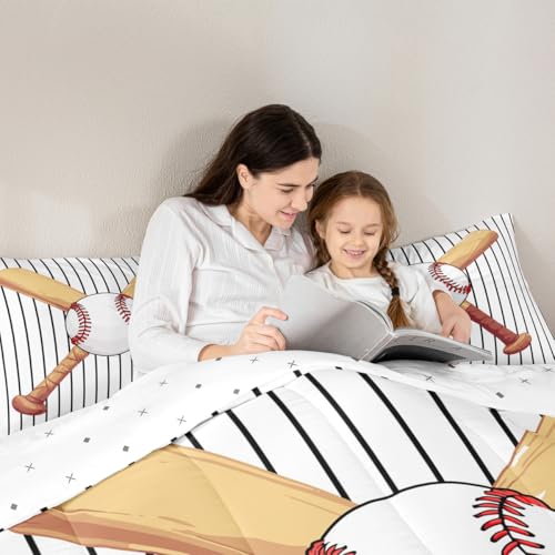 Image of Feelyou Baseball Comforter Set King Size Bedding Set for Kids Teens