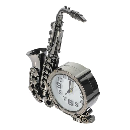 HAWILLOSCH Reloj Despertador De Saxofón Vintage Reloj De Mesa Decorativo para Dormitorio y Hogar Sin Pilas Color Aleatorio Retro