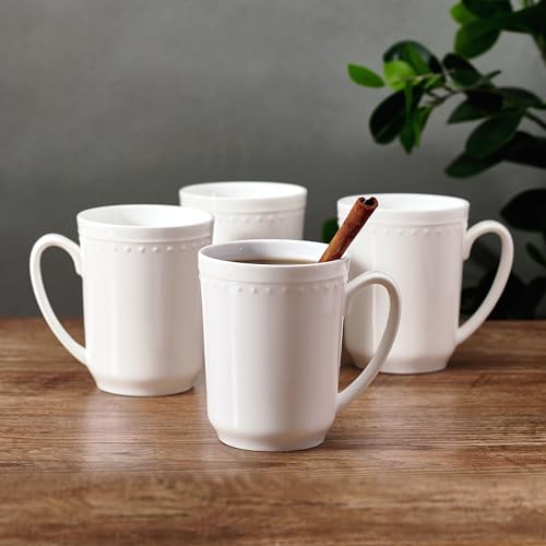 Everyday White Beaded Mugs Set