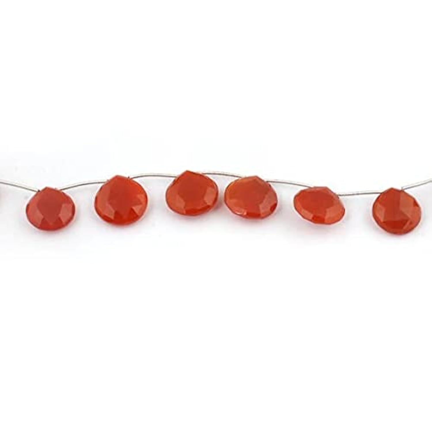 Calcédoine orange perles cœur facettées 15mm-18mm briolettes pour création bijoux