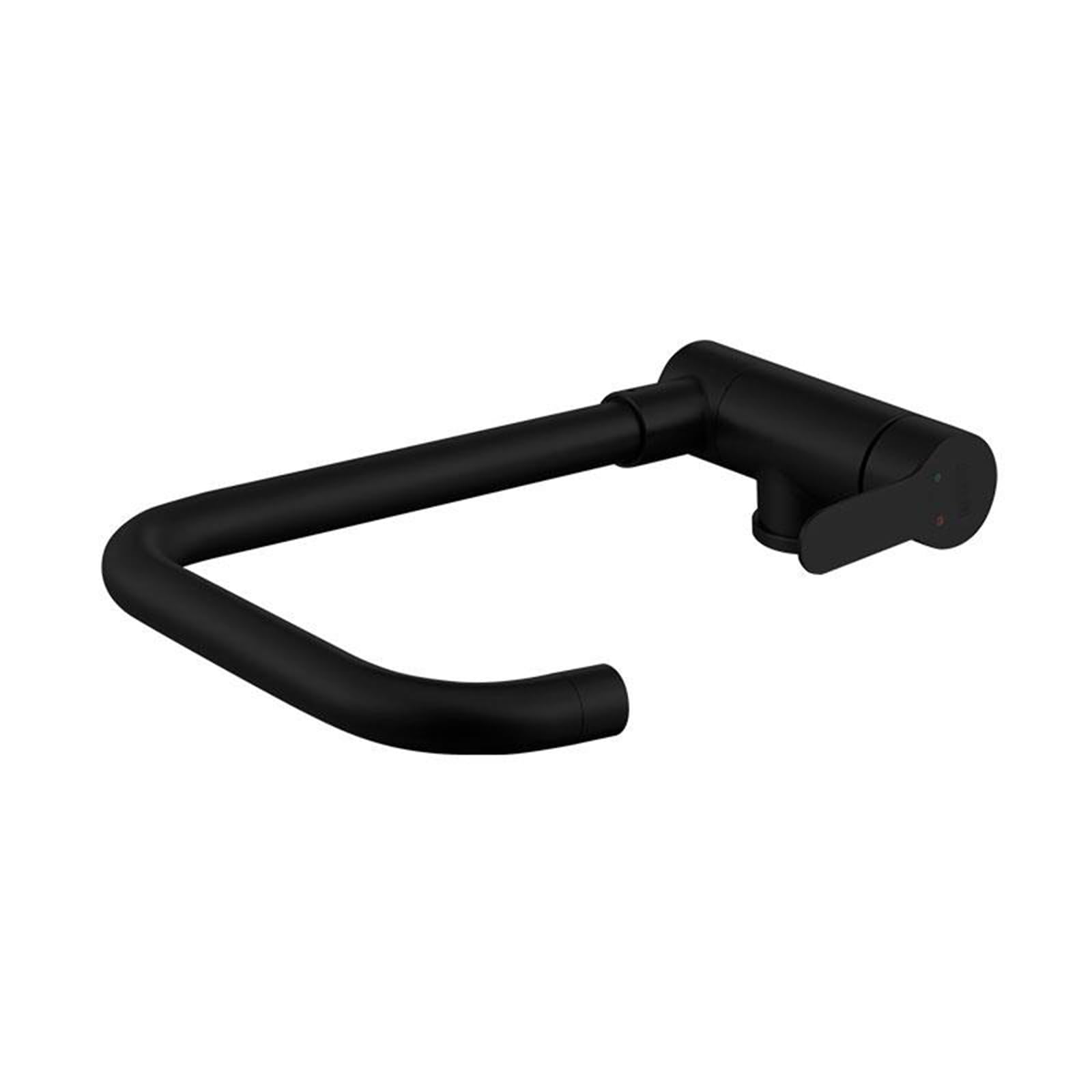 Robinet cuisine pliable noir rotatif à 360° pour évier avec fenêtre intérieure