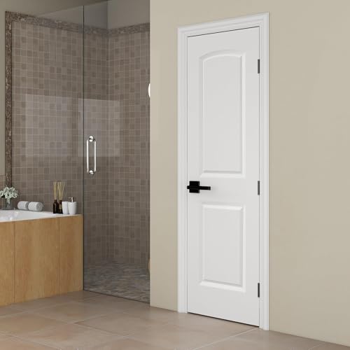 Image of BARNSMITH 24x80 in Raised 2-Panel Arch Top White Primed Interior Door Panel