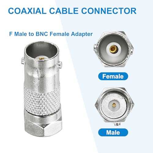 10 Pack Conector Coaxial F Macho a BNC Hembra 75 Ohm miniatura 4